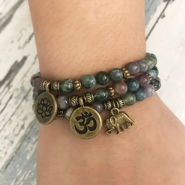 Lot de 3 Bracelets en Unakite