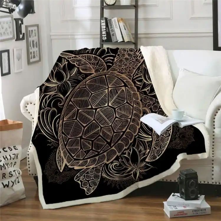 Plaid douillet en polaire " Turtle Mindness"