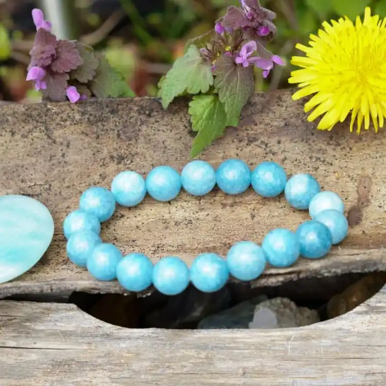 Bracelet perles en Aigue Marine