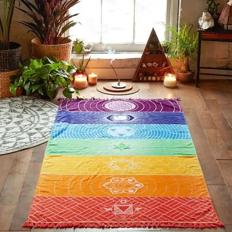 Toile des 7 chakras étincellants (100% coton)