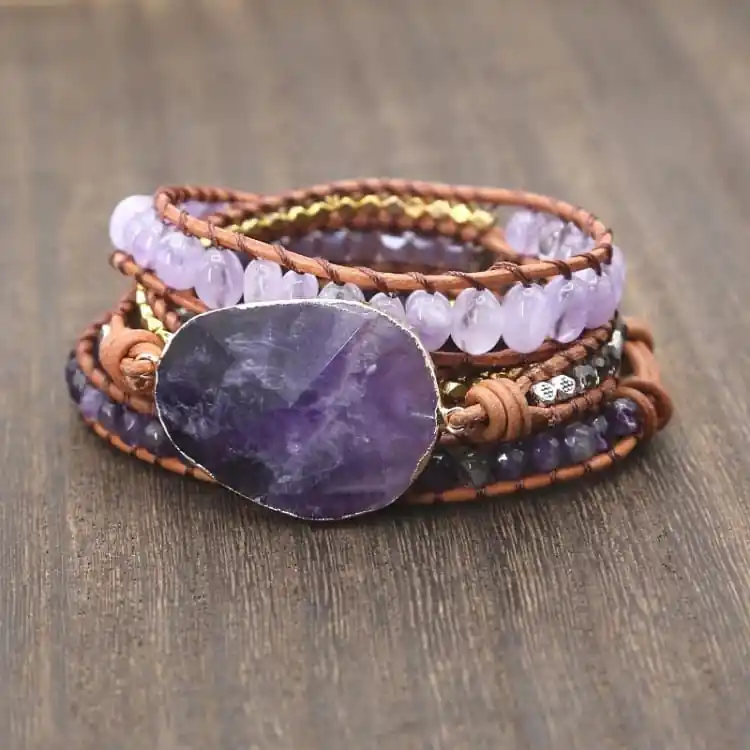 Bracelet des pensées positives en Améthyste