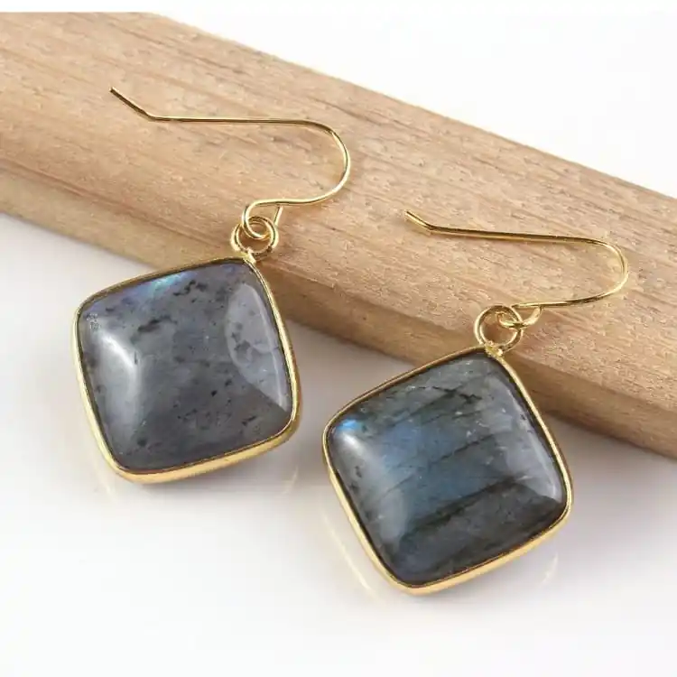 boucles d'oreilles de protection labradorite