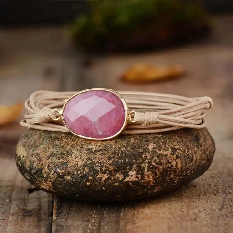 Bracelet amour en rhodonite