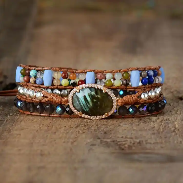 Bracelet de protection enveloppant en labradorite