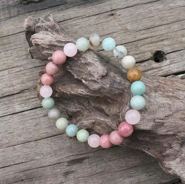 Bracelet Emotions en amazonite et rhodochrosite
