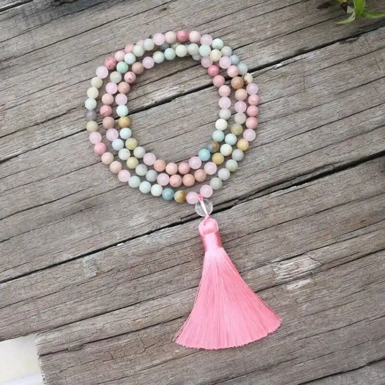 Collier Emotions en amazonite et rhodochrosite