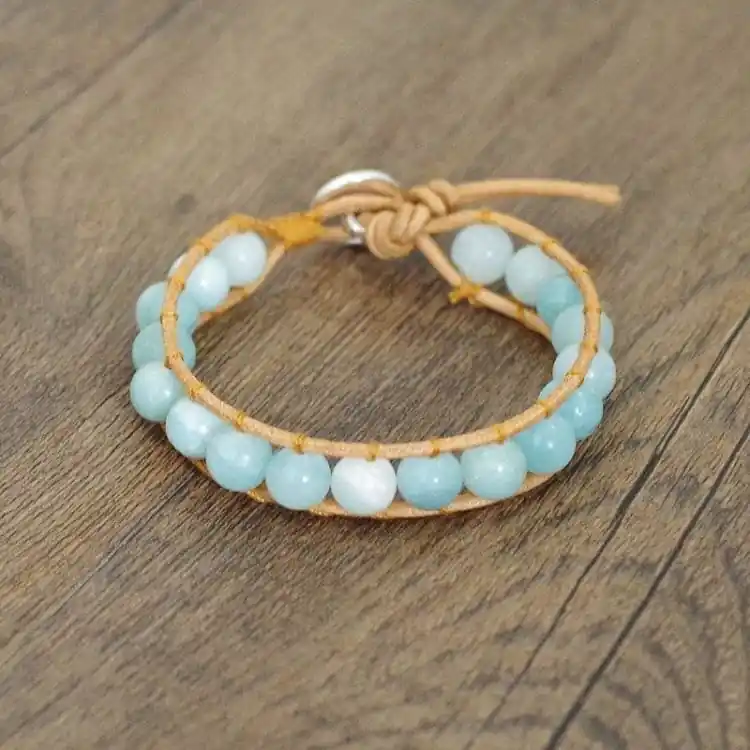 Bracelet ajustable en Aigue Marine