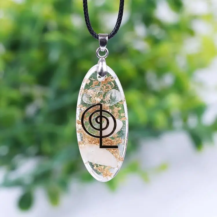 Collier Orgonite "La Stabilité du Cristal de Roche"
