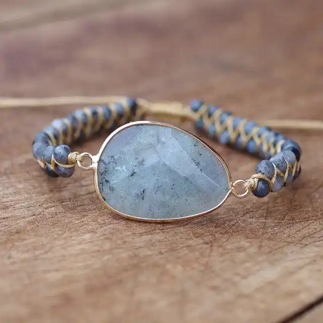 Bracelet tressé en Labradorite