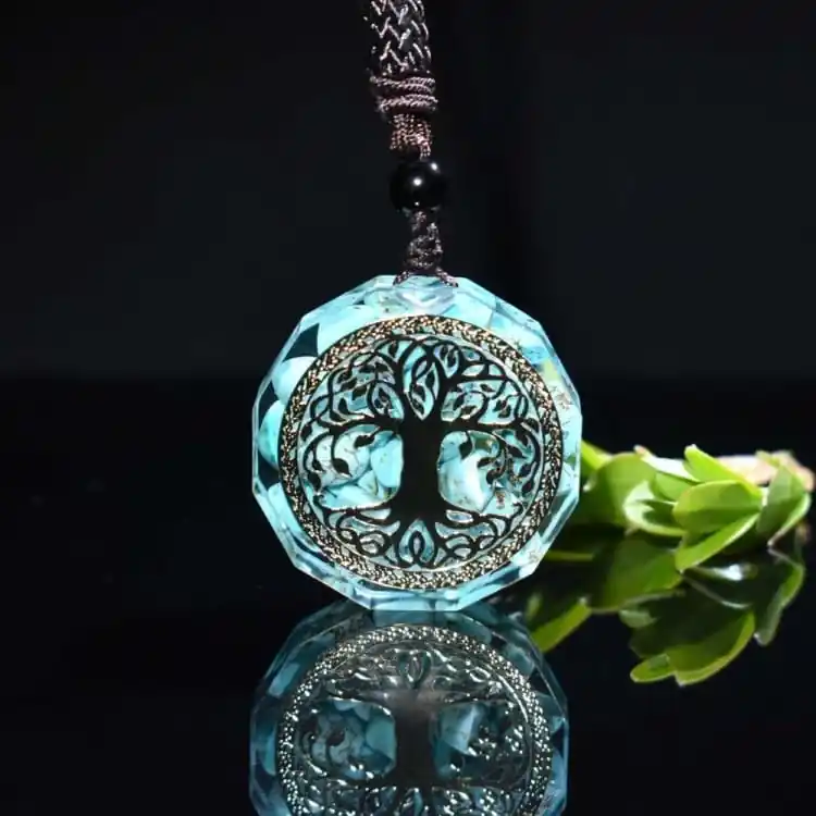 Collier Energie "Arbre de Vie" en Turquoise
