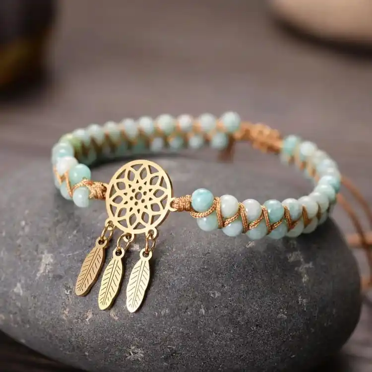 Bracelet « Capteur de rêves » en Amazonite