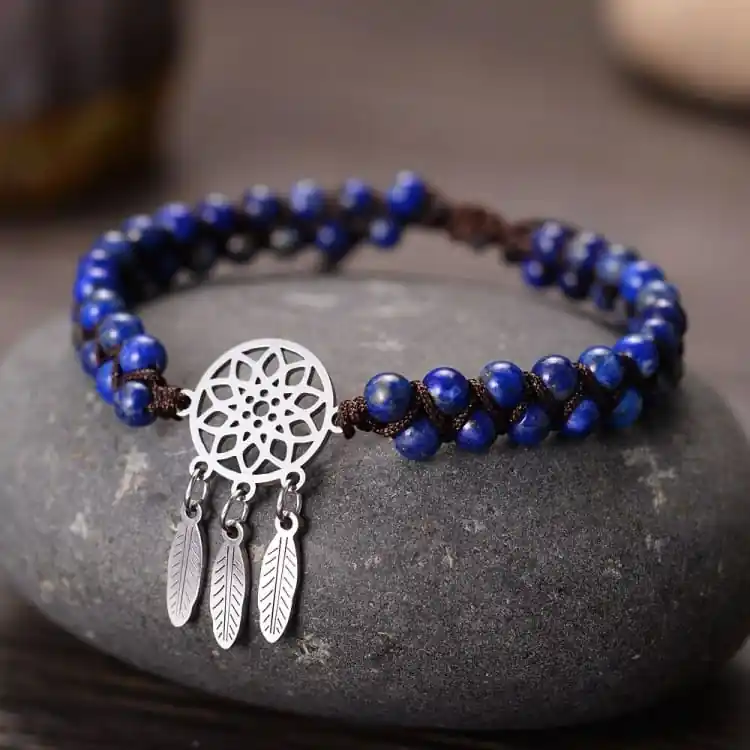 Bracelet «Capteur de rêves‎» en Lapis Lazuli