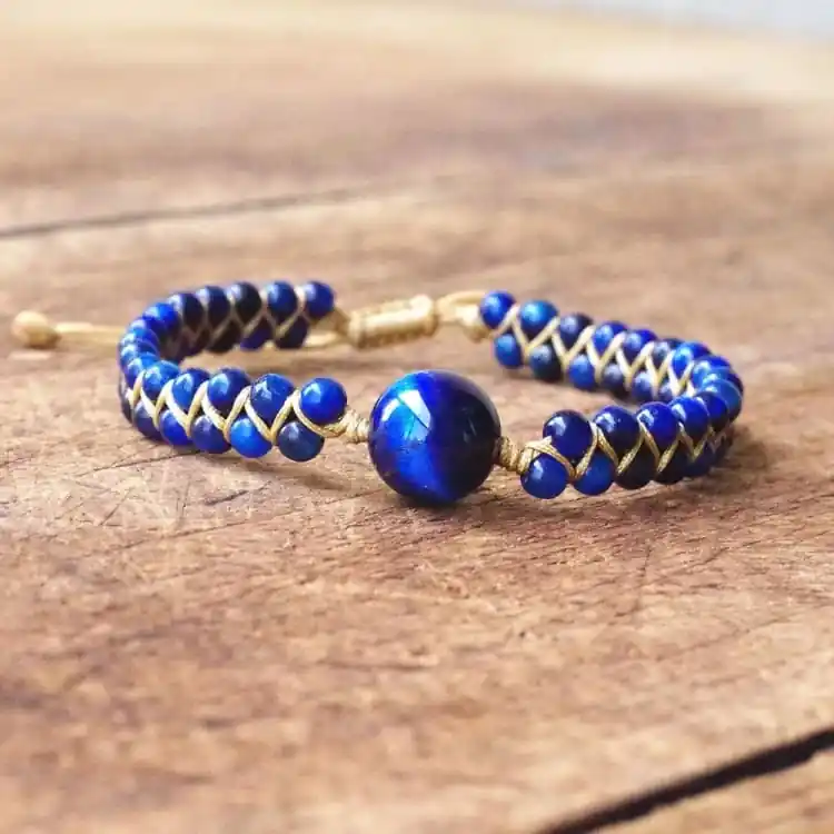 Bracelet tressé en Oeil de Faucon