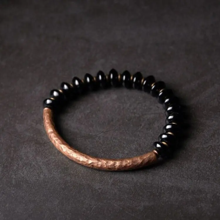 Bracelet "Résilience" en Cuivre et Onyx