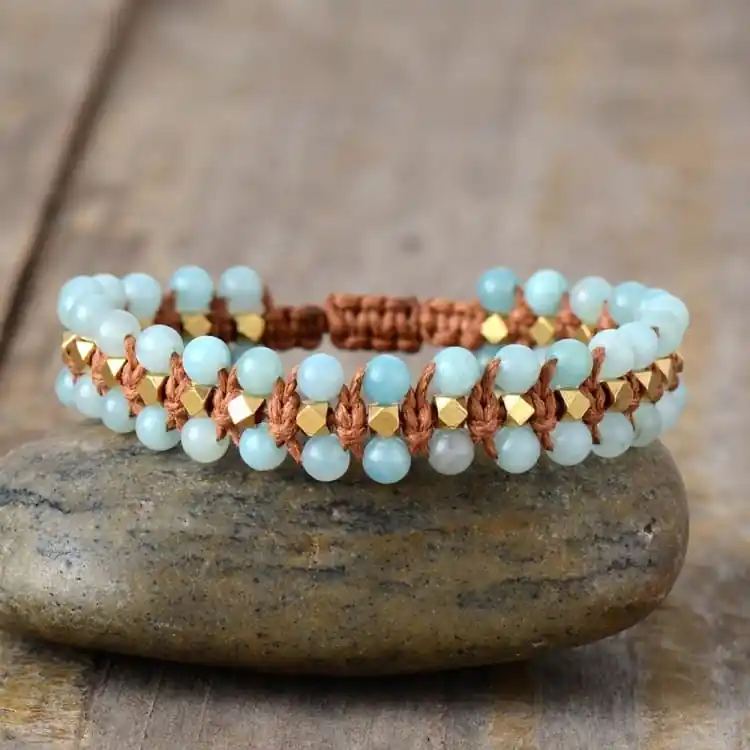Bracelet Noeuds d'Amazonite