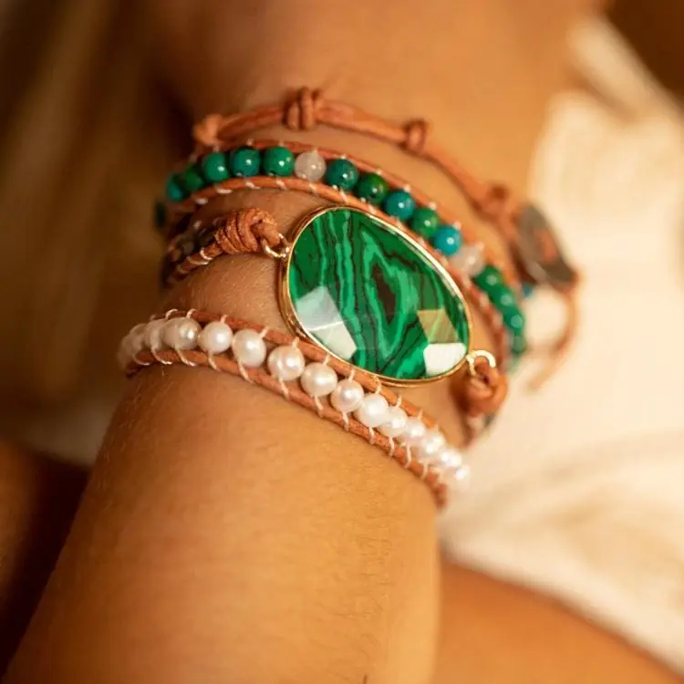Bracelet du Changement en Malachite