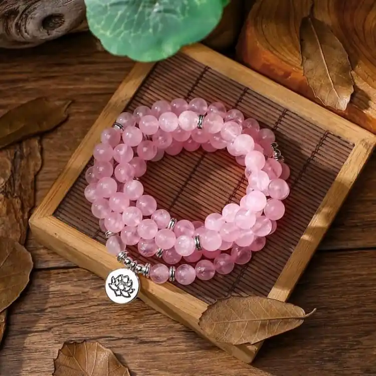 Bracelet Mâla en Quartz Rose