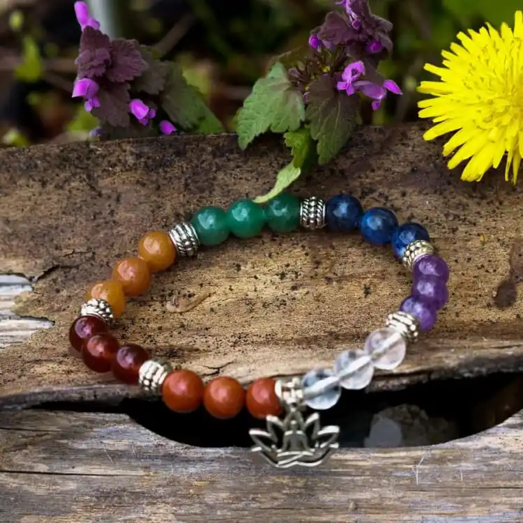 Bracelet 7 chakras et boîte de 7 pierres