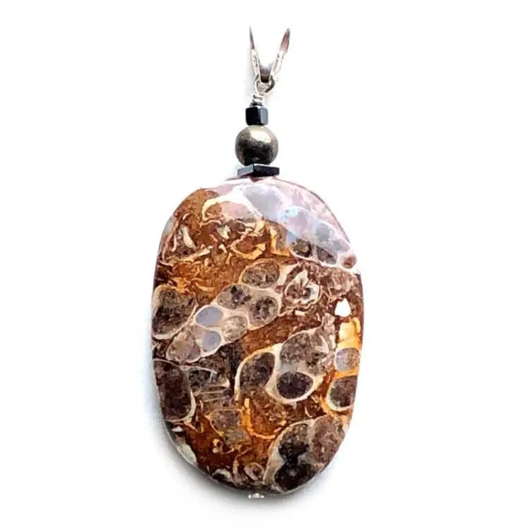 Pendentif en Jaspe Turitelle et Argent