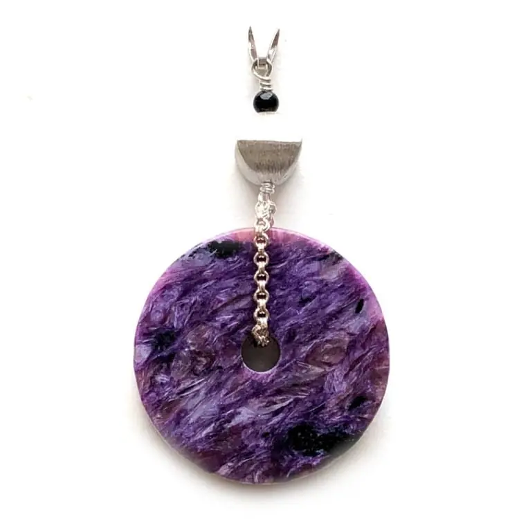 Pendentif en Charoïte et Argent