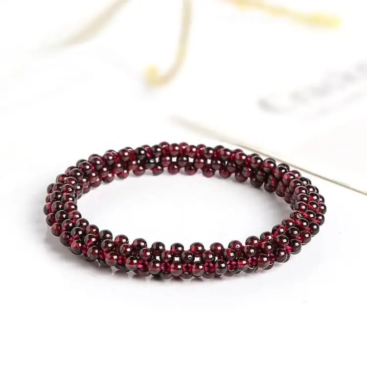 Bracelet 'Vitalité' en Grenat rouge