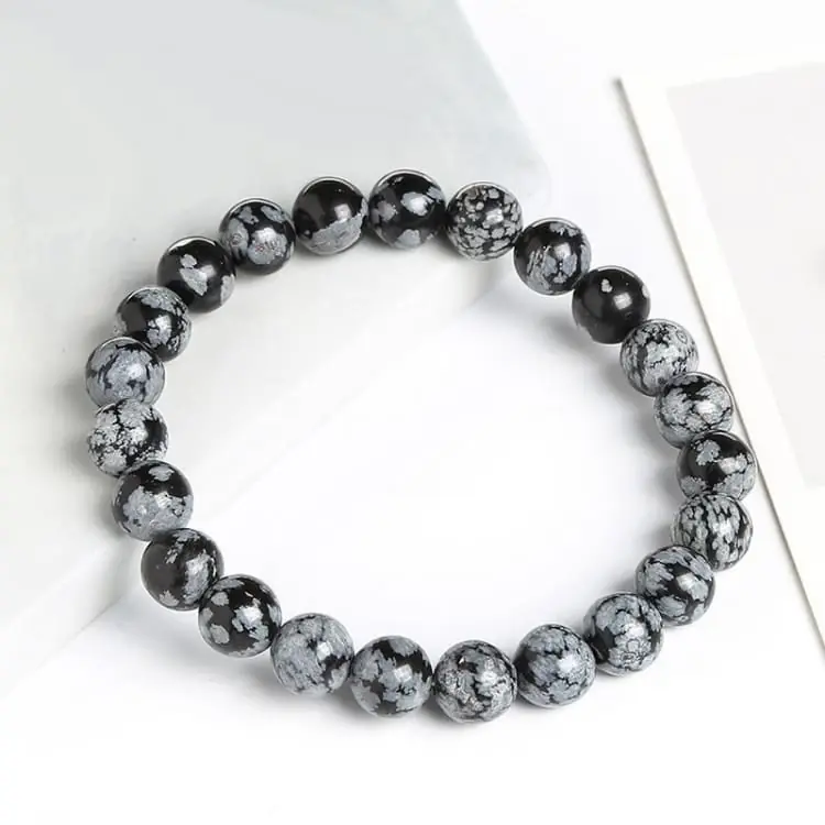 Bracelet en Obsidienne Neige