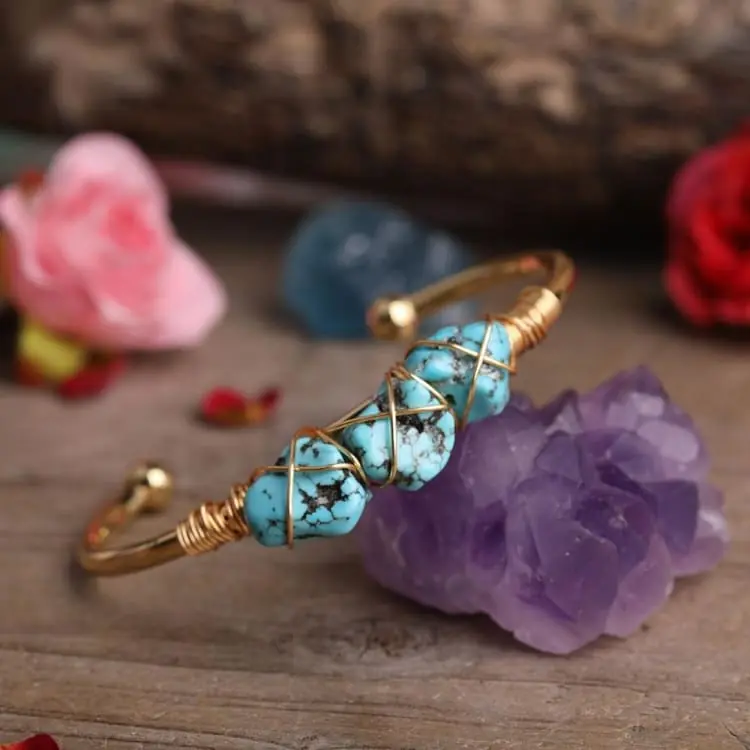 Bracelet 'Montagne de Turquoise' en Cuivre