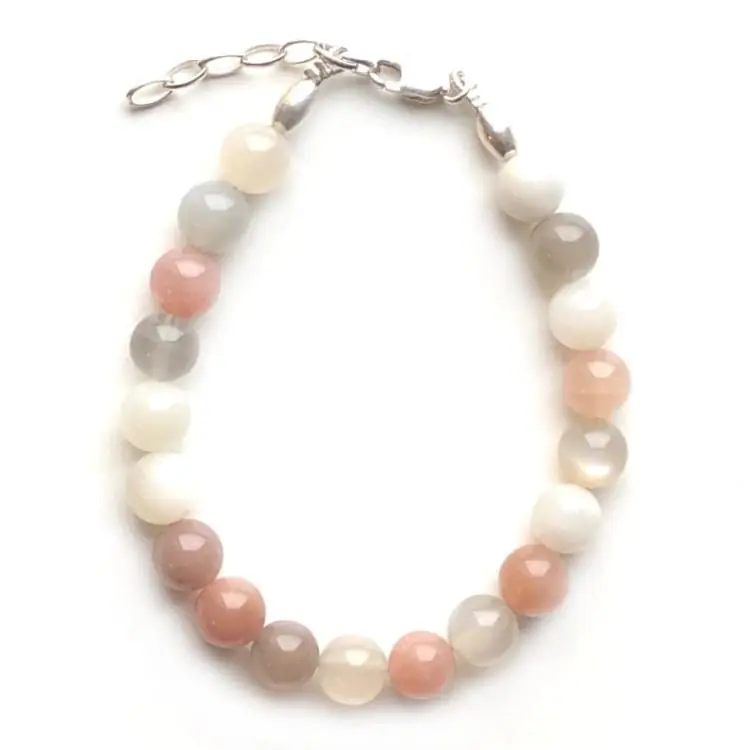 Bracelet en Pierre de Lune et Argent