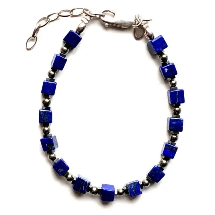 Bracelet en Lapis Lazuli et Argent