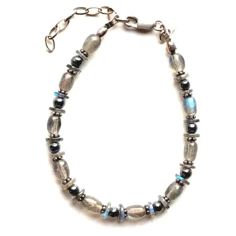 Bracelet en Labradorite et Argent
