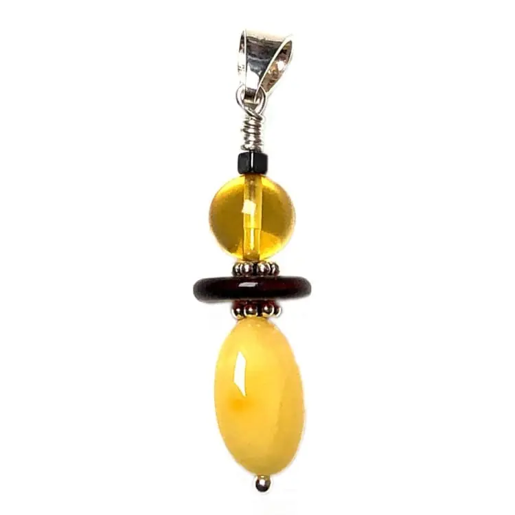 Pendentif en Ambre et Argent