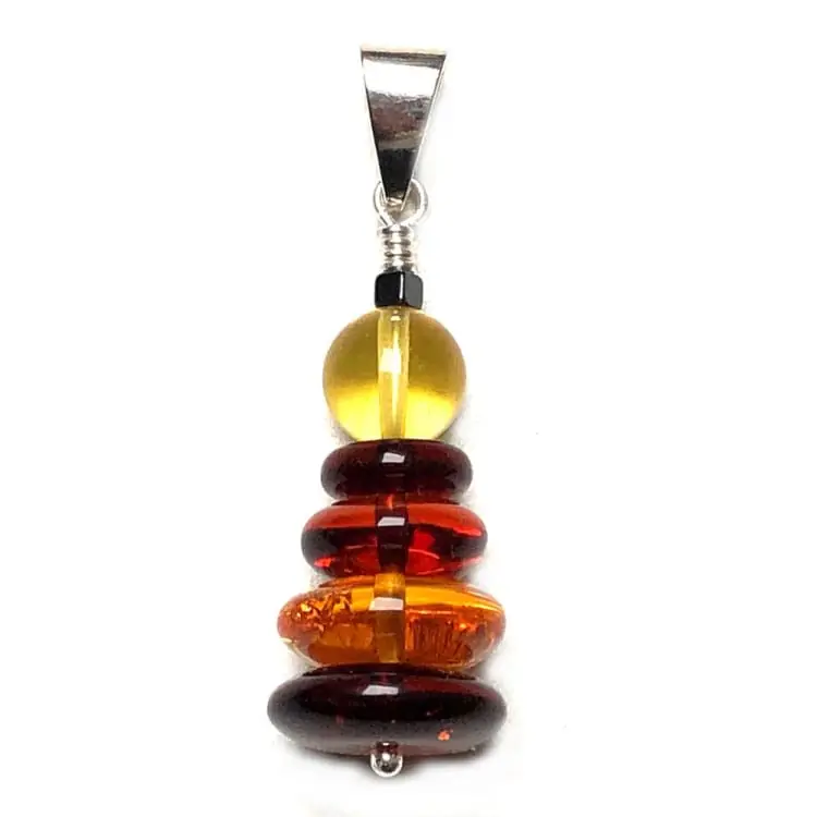 Pendentif en Ambre et Argent
