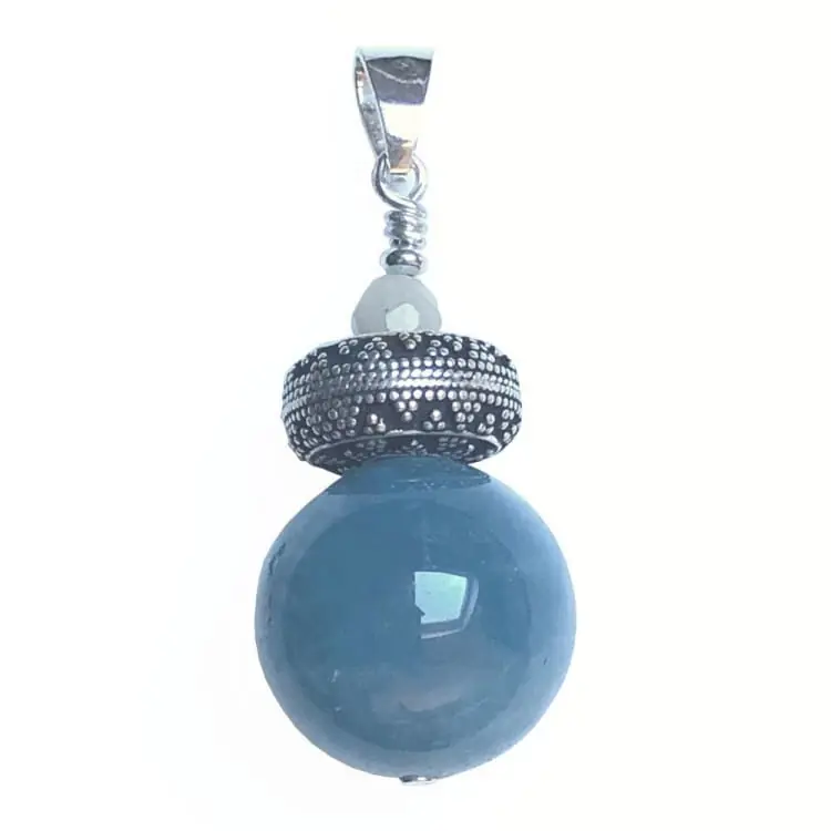 Pendentif en Aigue-Marine et Argent