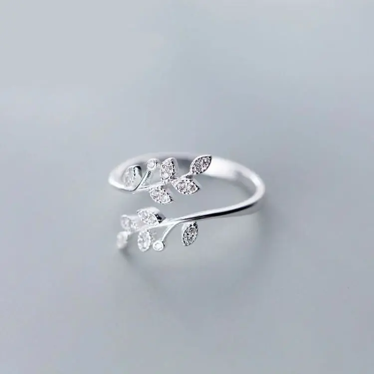 Bague 'Inspiration du Printemps' feuille de Crystal