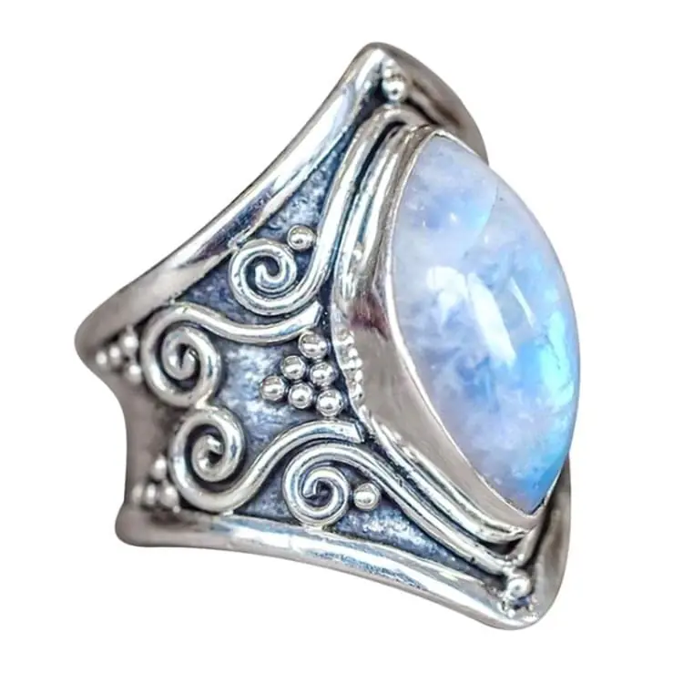 Bague 'Joyau lunaire' en Pierre de lune