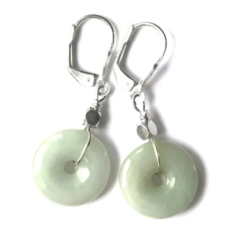 Boucles d’oreilles en Jade jadéite et Argent