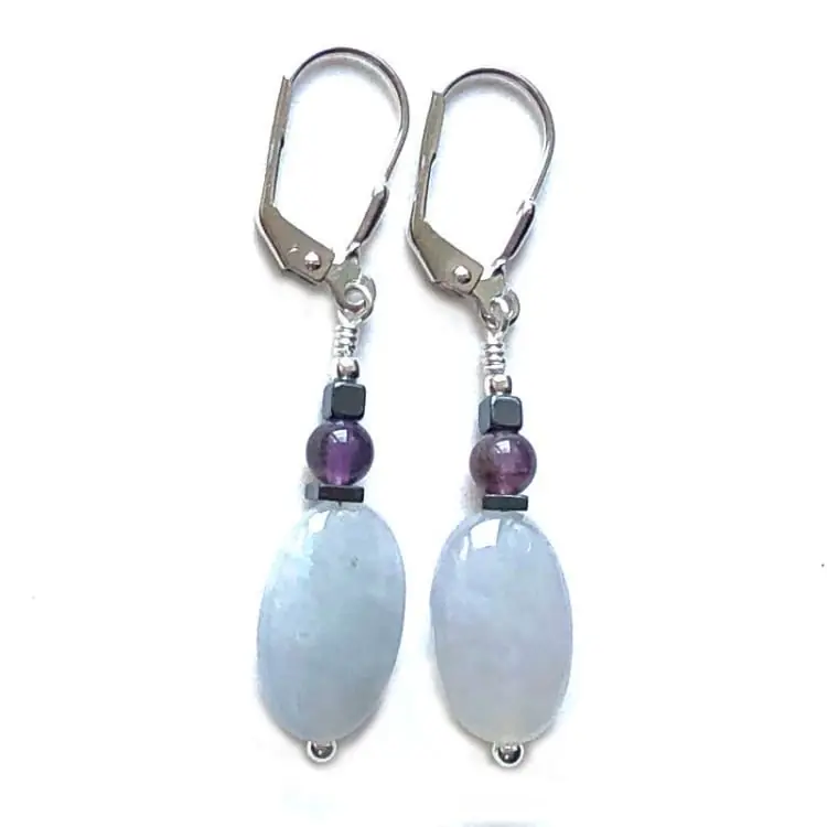 Boucles d'oreilles en Jade jadéite et Argent