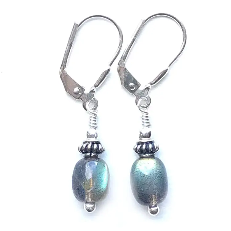 Boucles d'oreilles en Labradorite et Argent