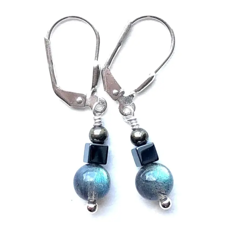 Boucles d'oreilles en Labradorite et Argent
