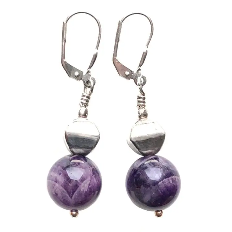 Boucles d'oreilles en Améthyste et Argent