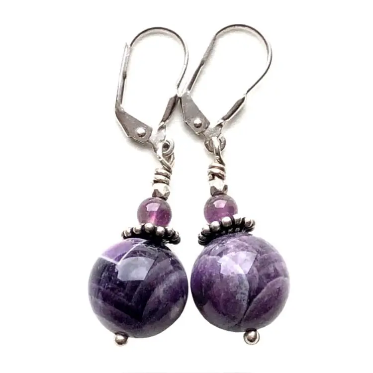 Boucles d'oreilles en Améthyste et Argent