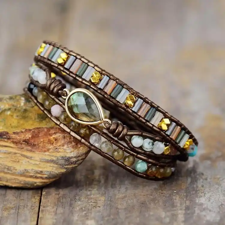 Bracelet enroulé en Labradorite