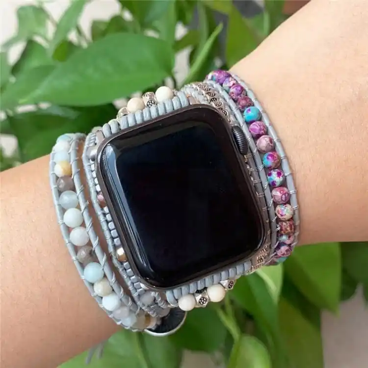 Bracelet Apple Watch Amazonite et Jaspe