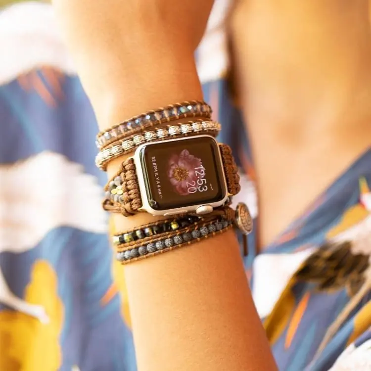 Bracelet Wrap Apple Watch en Labradorite