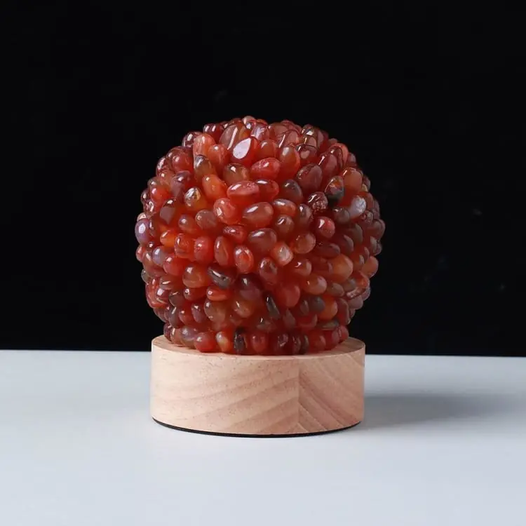 Lampe de chevet en Agate Rouge