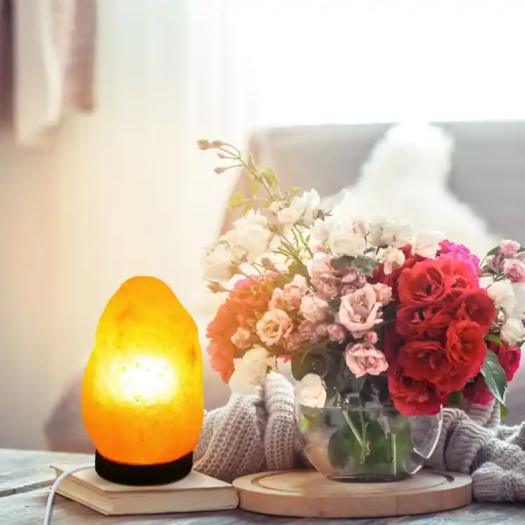 LAMPE SEL DE L'HIMALAYA + bougeoir offert