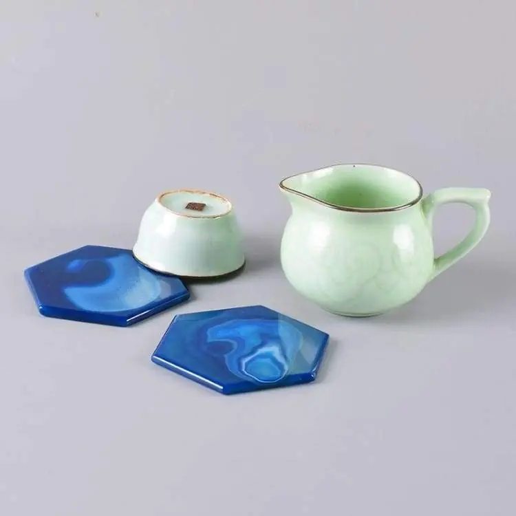 Dessous de verre en Agate Bleue