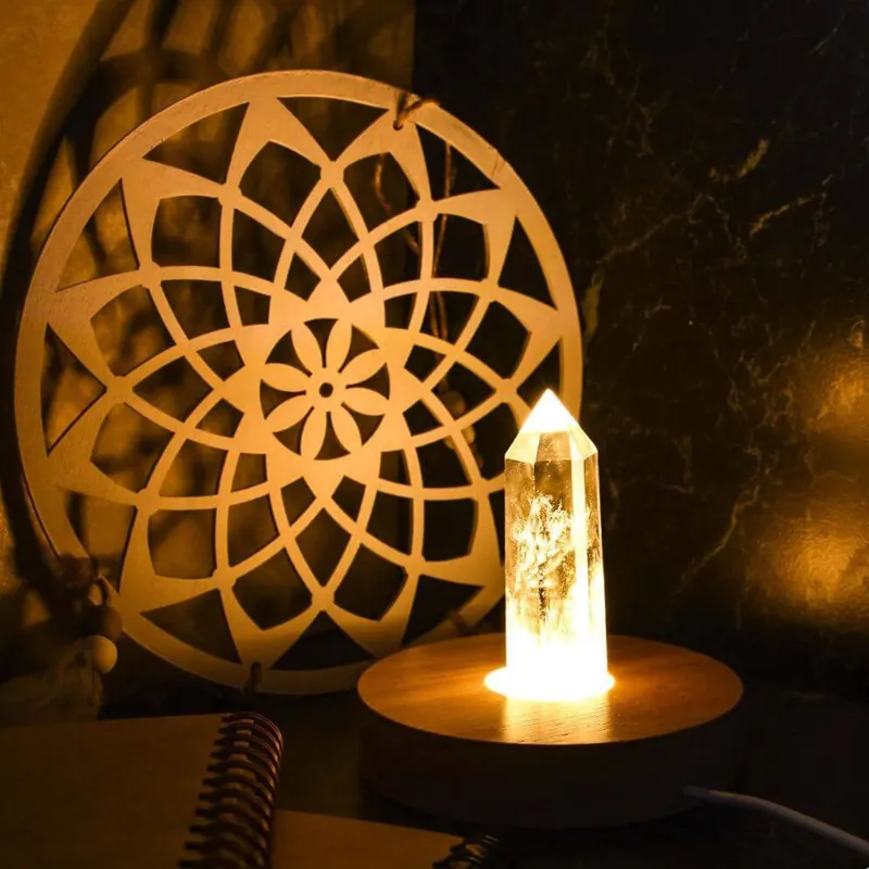 Lampe en Cristal de Roche Naturel