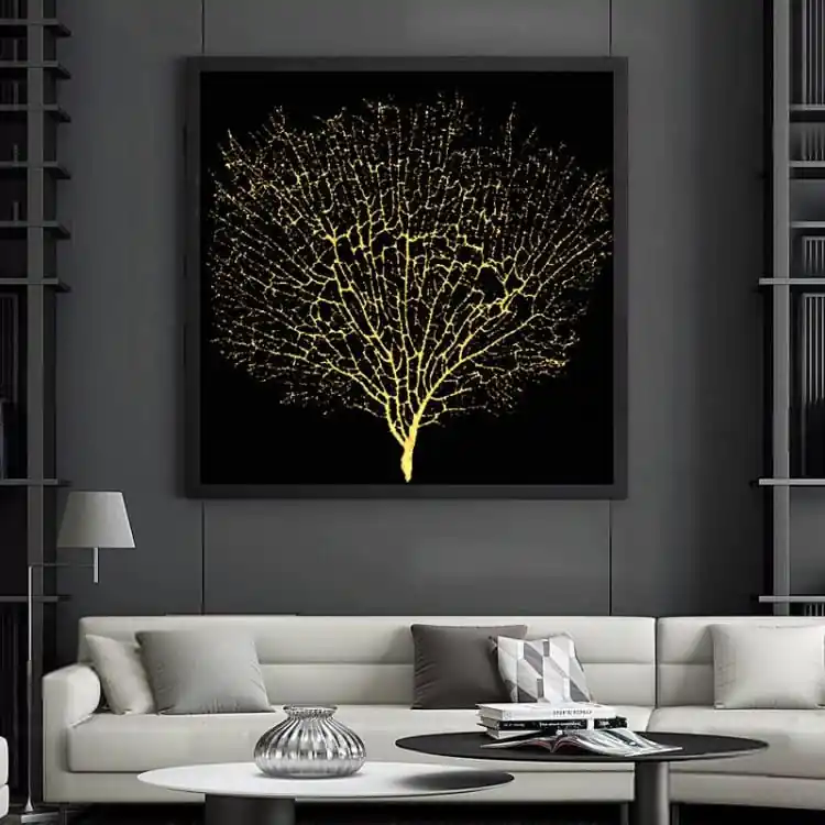 Tableau zen ' l'arbre de vie doré '