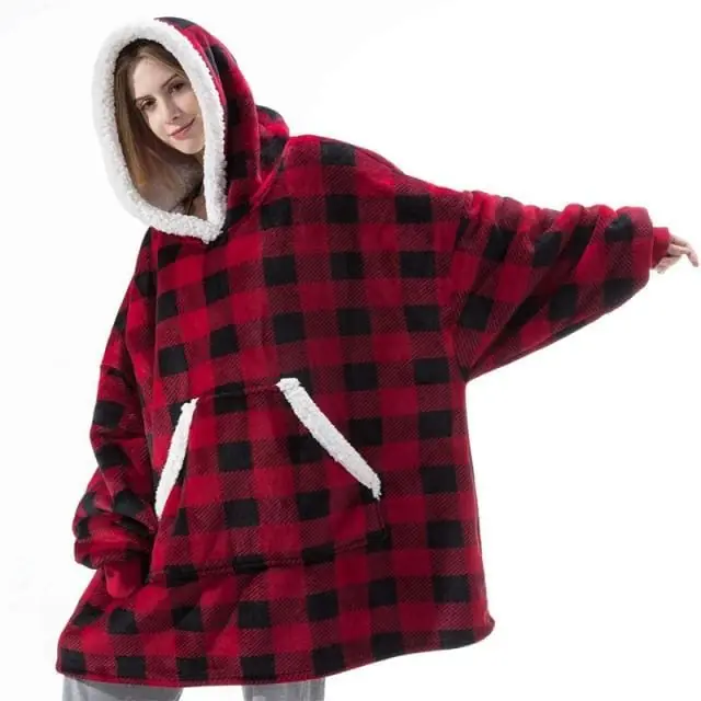 Pull en plaid over en polaire